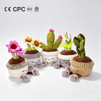 Plante artificielle en pot lavable, très douce et câline, en coton PP, avec rembourrage, motifs tournesol rose, fleur de cactus et lys calla - Meilleures ventes