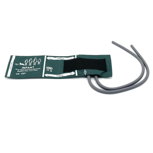 Medizinisches Zubehör Wiederverwendbare Grüne Nylon-NIBP-Manschette Doppelschlauch 10-19cm Säuglings-Blutdruckmanschette für Patientengebrauch - Product Image 3