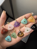 Pendentif punk en or avec pierre semi-précieuse populaire européenne et américaine, pierre de Tianhe, améthyste, turquoise, agate rouge, agate noire