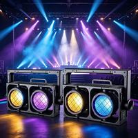 Blinder DMX Hexagonal Étanche 600W 2 Yeux 2*300W RGBA Blanc Chaud 5-en-1 COB Matrix Strobe Blinder IP65