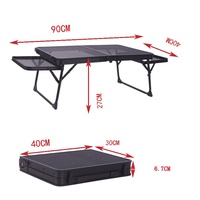 Table pliante rectangulaire en alliage d'aluminium, légère, pour le camping en plein air, barbecue, mobilier d'extérieur portable