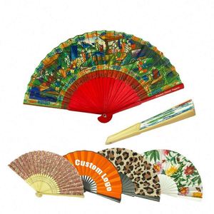 พัดพับสีขาวพิมพ์โลโก้ตามสั่งสำหรับโปรโมชั่น - Product Image 1