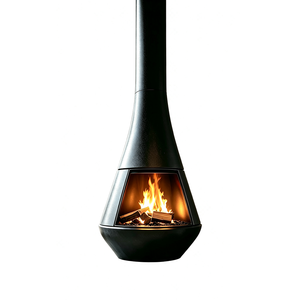 Elegante Chimenea de Leña Independiente con Forma de Cono, Chimenea Abierta para Leña - Product Image 1