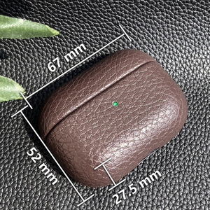 Étui personnalisé en cuir PU imperméable et antichoc avec motif galet, logo personnalisé pour AirPods Pro, Beats Studio Fit Pro - Product Image 4