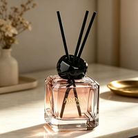 Nouveau style – Bouteille en verre ambré dégradé de 150 ml, flacon diffuseur de parfum de luxe vide, diffuseur d'arômes, huile parfumée, couvercle en bois