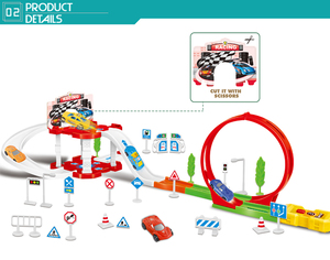 Bambini slot pipeline di espulsione 360 gradi loop da corsa elettrica fai da te auto giocattolo pista - Product Image 3