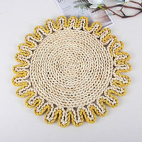 Syh1409 Produit phare : Assiettes de présentation en rotin, sets de table en rotin, sous-verres en rotin