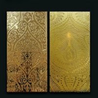 Carreaux brillants dorés de luxe 300x600 Papier peint miroir moderne rustique plaqué or pour grand salon villa salle de bain porche mur