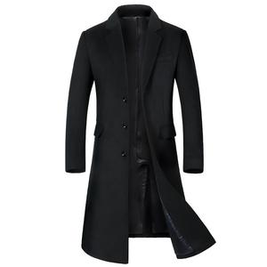 Cappotto lungo con Shearling e <span class=keywords><strong>piumino</strong></span> di cotone giacca in pile spessa <span class=keywords><strong>Trench</strong></span> da uomo <span class=keywords><strong>Trench</strong></span> sopra il ginocchio giacca invernale di lana da uomo - Product Image 2