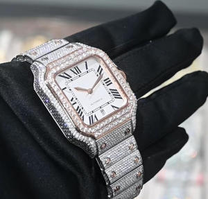 Fashion VVS D Color Moissanite Wristwatch Sapphire <b>Crystal</b> <b>Top</b> Quality Iced Out diamond Bezel Mossanite Watch for Men and Women - Product Image 4