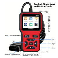Escáner OBD II V500-1 de Source Factory, Lector de Códigos de Error del Motor del Automóvil, Lector de Códigos de Automóvil, Máquina de Diagnóstico de Vehículos para Todos los Automóviles