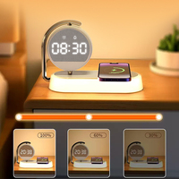 GREATYYT 2025 Smart 15W LED Desktop Wekker Draagbare Opvouwbare Oplader 3-in-1 Draadloos Opladen Aanpasbare Logo Night