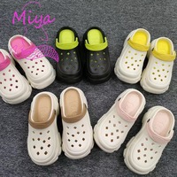 Luxe rose blanc dégradé couleur impression plate-forme épaisse semelle souple chaussures de jardin pour femmes été plage sabots trou chaussures