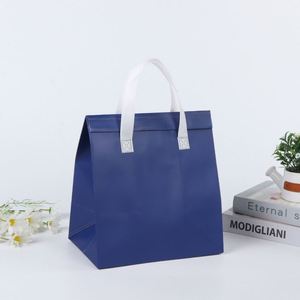 Sac d'emballage alimentaire thermique non tissé bleu marine à motif de dessin animé, adhésif, multi-spécifications, épaissi, laminé, imperméable - Product Image 1