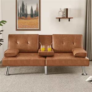 Sofá Cama Convertible Click Clac Moderno, Sofá Cama Plegable de Piel Sintética, Reclinable, Reversible, Sofá de Dos Plazas, Cama Plegable - Product Image 4