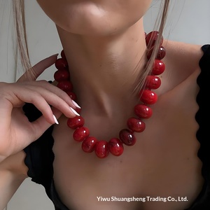 Modische Böhmische Bunte Acryl-Harz Perlenketten Handgefertigte Damen Sommer Strand Urlaub Schmuck Halsketten-Sets Großhandel - Product Image 3