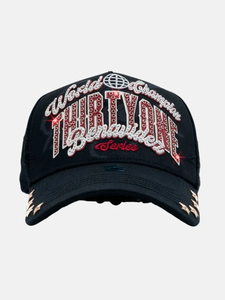 Casquette de baseball brodée de strass de haute qualité, 5 panneaux structurés, style gothique streetwear, casquettes de <span class=keywords><strong>sport</strong></span> en strass - Product Image 1