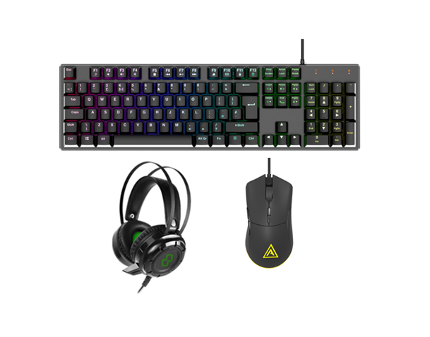 OEM 1.8m Braided USB 2.0 Wired RGB Mouse Keyboard Headset Combo Gaming