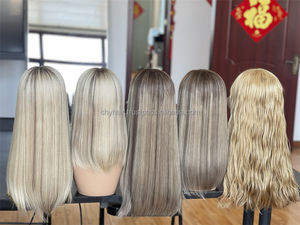 Perruque de cheveux humains de luxe timide cheveux russes couleur claire beau prix de gros prêt à expédier pour les femmes - Product Image 6