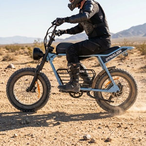 Vélo électrique tout-terrain à pneus larges de 20 pouces, prêt pour la piste désertique, avec suspension avant, idéal pour la conduite sur routes poussièreuses et terrains secs. - Product Image 3