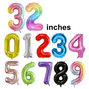 Hn Hot Sale Party Supplier Great Quality 32 Inch Balloon with Number Shape for Party Decorations