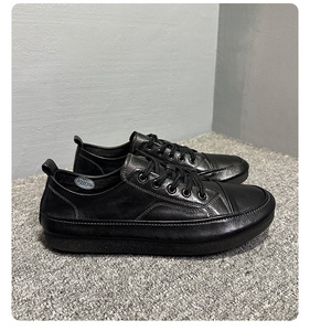 Leather lace-up casual <b>shoes</b> for men with soft sole <b>height</b>-<b>increasing</b> cushioning comfortable and anti slip retro style <b>shoes</b> - Product Image 5