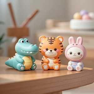 Mini figurines d'animaux en PVC, jouets en plastique de dessin animé pour la décoration de bureau, enfants de 2 à 4 ans, unisexe, version Q, fabriqué à Dongguan - Product Image 2