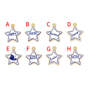 Pendentif Breloque Cœur Étoile, Collier Ras du Cou DIY pour la Fabrication de Bijoux avec Breloques Amour, Baiser, <span class=keywords><strong>Maman</strong></span>, Lettre Porte-Bonheur - Product Image 3