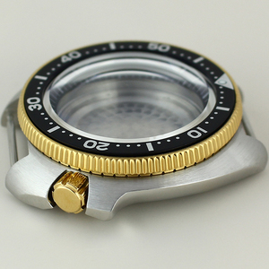 Boîtier de montre de plongée de haute qualité 44 mm en acier inoxydable or-argent, verre saphir 20 ATM, compatible avec les mouvements <span class=keywords><strong>Seiko</strong></span> NH34/35/36/38, pièces de modification - Product Image 3