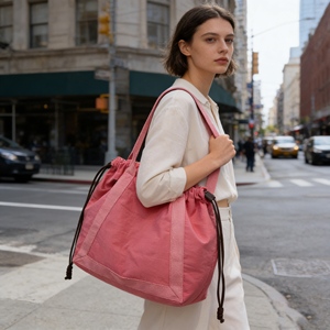 Bolsa Tote Feminina SENYU de Grande Capacidade, Minimalista, Impermeável, em <span class=keywords><strong>Nylon</strong></span> e Poliéster, com Cordão, Padrão Sólido, para Todas as Estações - Product Image 4