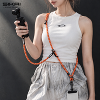 Cordon de téléphone réglable SIKAI avec languette de fixation, sangle réfléchissante bandoulière, câble court USB-C vers USB-C 240W, sangle de cou bandoulière