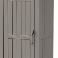 Caseta de Almacenamiento de Jardín de Plástico de 750L con Puerta con Cerradura Resistente a la Intemperie para Almacenamiento de Bicicletas, Cortacésped y Contenedores de Basura en Exteriores