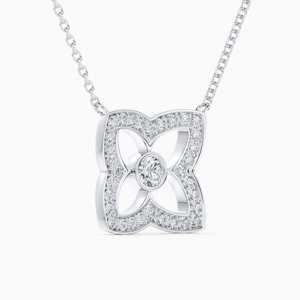 Collar con Colgante de Oro de 14K/18K/22K, 0.30 CT, Piedras Laterales de Diamante con Corte Brillante, Personalizable, Cultivado en Laboratorio, Claridad VVS-SI, Color G, Lujo - Product Image 3