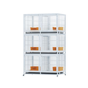 Açık hayvan kafesi <span class=keywords><strong>Metal</strong></span> Pet üreme kafesi paslanmaz çelik tel 6-Door 3-Layer kedi üreme kafesi tekerlekler ile - Product Image 2