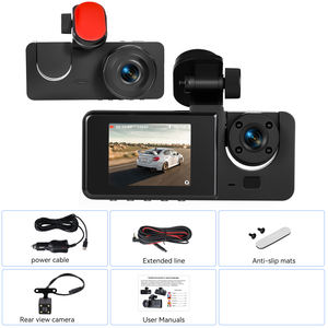 Podofo 2 ''1080P 자동차 레코더 3 렌즈 HD DVR 480P 내장/후면 카메라 + 동작 감지 루프 녹음 야간 투시경 도매 - Product Image 6