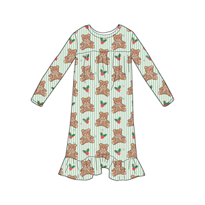 Popolare Vestito Autunnale a Maniche Lunghe per Bambine, <span class=keywords><strong>Pigiama</strong></span> Personalizzabile con Stampa per Bambine, Abbigliamento Quotidiano in Morbido Tessuto di Bambù - Product Image 6