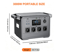 Systèmes de stockage d'énergie solaire à charge rapide 24000W 3KW avec écran d'affichage et lampe torche pour appareils électroménagers, camping-cars et activités de plein air