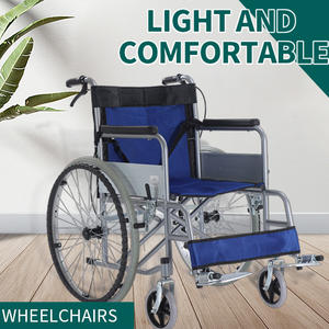 Silla de ruedas manual plegable portátil y ligera de suministro del fabricante para discapacitados, reposapiés manual de plástico, silla de ruedas - Product Image 4