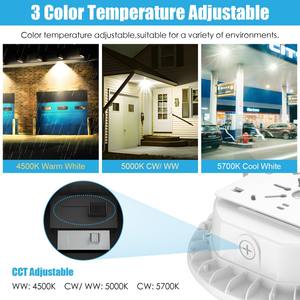 Lampes LED rondes pour auvent 100W/80W/60W CCT TUNABLE 100-277VAC IP65 ETL Éclairage commercial extérieur pour parking, garage, entrepôt - Product Image 5