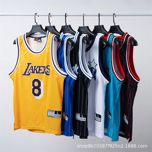 <span class=keywords><strong>Camiseta</strong></span> de malla de estilo retro americano Chaleco de baloncesto con estampado digital con - Product Image 2