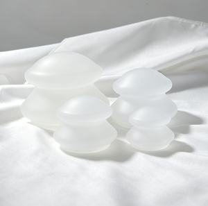Juego de 4 Ventosas de Silicona <span class=keywords><strong>para</strong></span> Masaje, Reducción de Celulitis, Liberación Miofascial, Ventosas Transparentes Esmeriladas, Herramienta de Terapia Corporal - Product Image 1