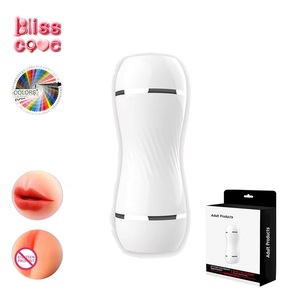 Dubbele kanaals realistische <span class=keywords><strong>vagina</strong></span> en mond stimulator voor volwassenen, zacht elastisch masturbatie cupje voor mannen - Product Image 1