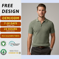 Chemise texturée pour homme OEM ODM Marque Privée 100% Coton Vert Olive Imprimé Nid d'Abeille Respirante Manches Courtes Style Italien