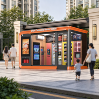 Station de services communautaires intelligente préfabriquée, kiosque de vente au détail sans personnel, distributeur automatique modulaire extérieur, OEM Smart City
