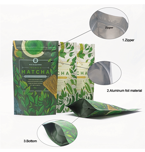 ถุงพลาสติกแบบตั้งได้สำหรับบรรจุอาหาร ถุงซิปล็อคแบบใช้ซ้ำได้สำหรับบรรจุชา - Product Image 4