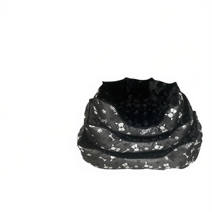 Cuccia Quadrata Nera per Cani con Stampa, in Tessuto Oxford e Peluche di Coniglio per Animali Domestici - Product Image 2