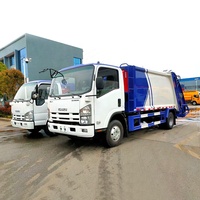 Camion compacteur de déchets ISUZU ELF KV100 personnalisé, 9 m³, 4x2, transmission manuelle, moteur diesel, avec pompe et moteur, à vendre