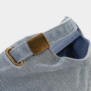 Meidiney Custom Embroidery Logo Vintage Washed Denim Baseball Cap,Plain <b>Jeans</b> Distressed Dad Hat - Product Image 3