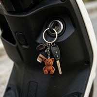 Nouvelles figurines d'ours tridimensionnelles de couleur unie en gros, porte-clés et pendentifs ours de dessins animés européens et américains