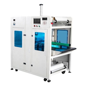 Machine d'emballage et de conditionnement entièrement automatique pour barquettes en carton, boîtes en carton et manchons, avec film rétractable PE et convoyeur à bande - Product Image 3